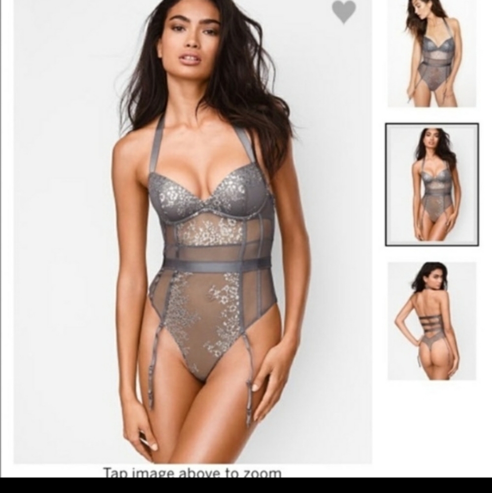 New Victoria Secret Corset 36C Shine Lace & Mesh